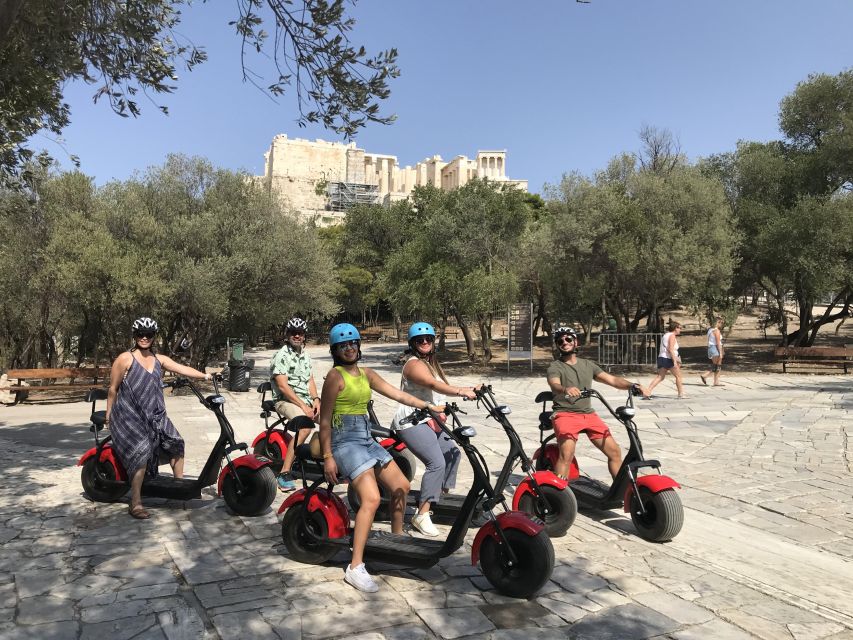 Athens: Award-Winning Acropolis Guided e-Scooter Tour - Temple of Hephaestus and the juice stop: where comfort meets a real landmark