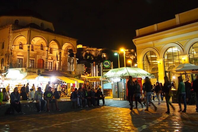 Athens by Night: Walking Tour - Stop 4: Monastiraki Square and the shift into nighttime energy