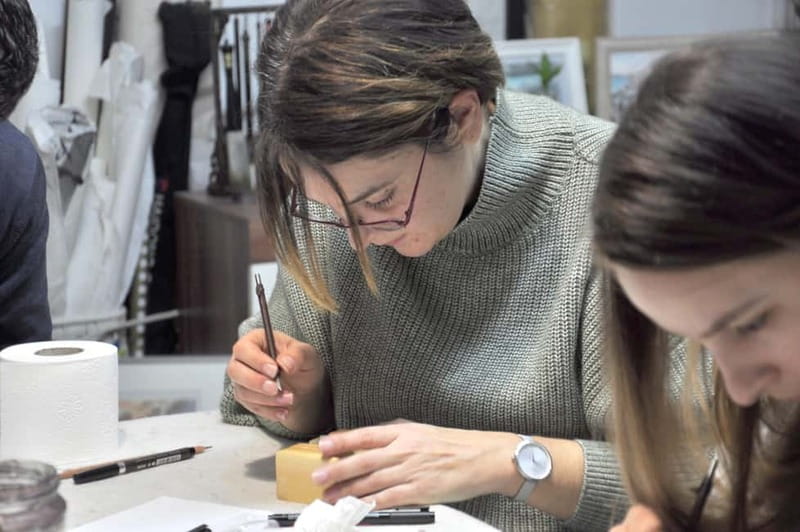 Athens: Carve your Name/logo Stamp Workshop in special stone - What You Create in Two Hours: From Sketch to Stone Stamp