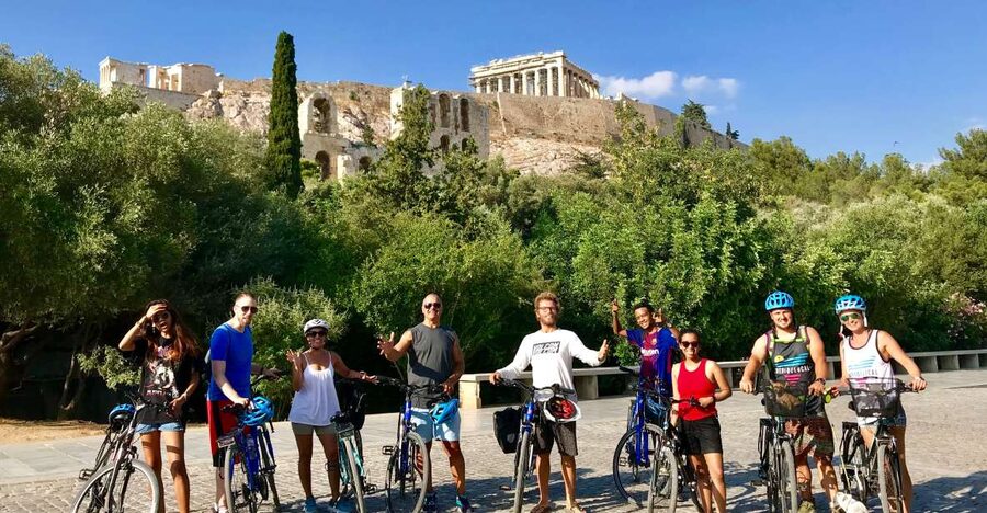 Athens: City Bike tour with Acropolis Visit Option - Temple of Olympian Zeus Finish With Hadrian’s Arch Backdrop