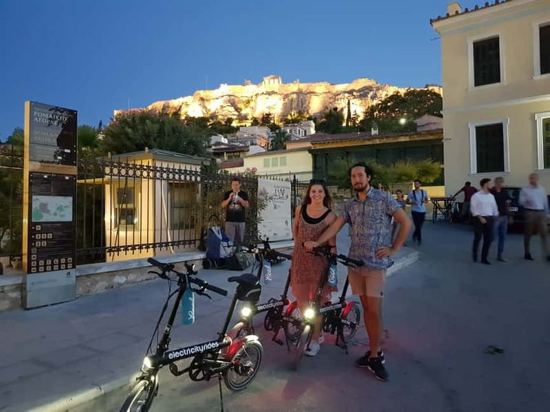 Athens: Discover the City Electric Bike Night Tour - Areopagus Hill: the 360-degree city lights break
