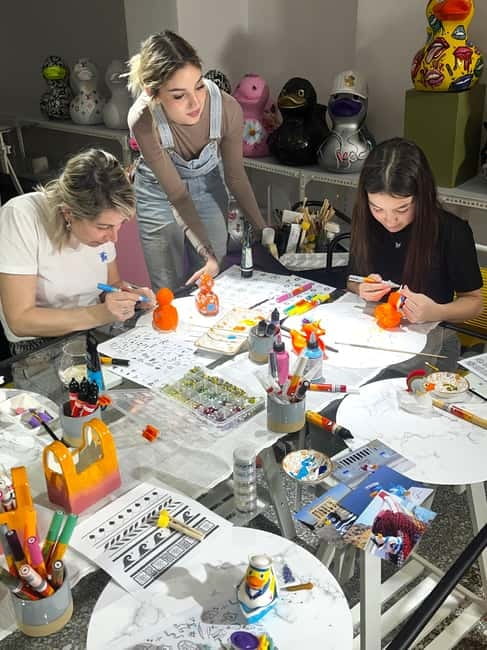 Athens: Duck Painting Workshop with Local Artist - Your Supplies and Creative Tools: Acrylic Paints, Stencils, Metallics, Gems