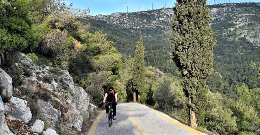 Athens: Electric Bicycle Tour to Mount Hymettus - Climbing out of Athens: the paved road that turns steady effort into scenery