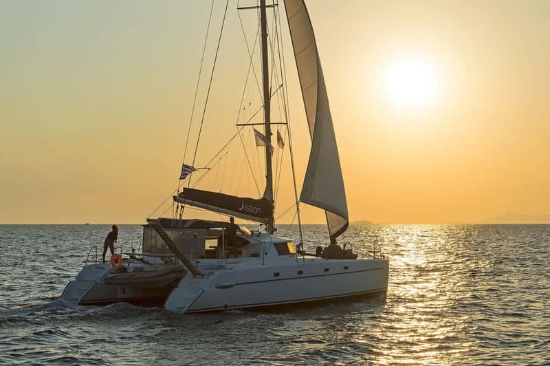 Athens: Half-Day Sunset Catamaran Cruise with Meal & Drinks - From Athens City Limits to Open Water in Minutes