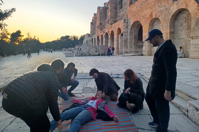 Athens: Horror Mythology Evening Experience - Myths Come to Life - Stop 1: Dionysiou Areopagitou and the Acropolis-side promenade
