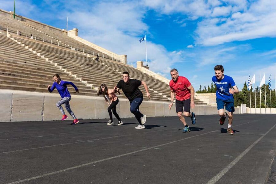 Athens: Olympic Games Workout Session - The stadium payoff: running the Panathenaic marble track