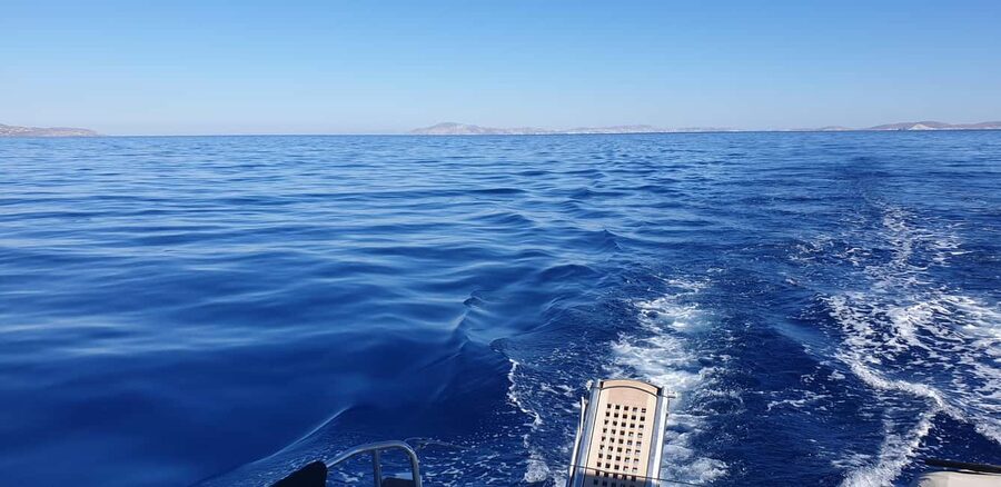 Athens Riviera Private Catamaran Cruise with Meal and Drinks - Hydrousa anchoring: the uninhabited-feeling chapter