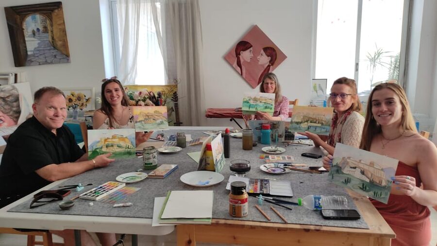 Athens: workshop for painting landscape with local artist - The Step-by-Step Painting Flow You’ll Follow