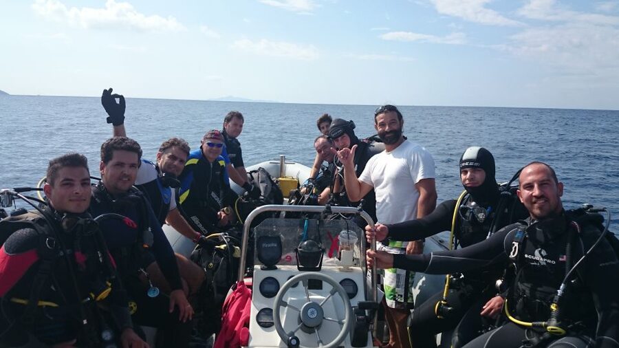 From Athens: Scuba Diving at the Blue Hole - Entering the Blue Hole: a man-made well with reef-and-wall scenery