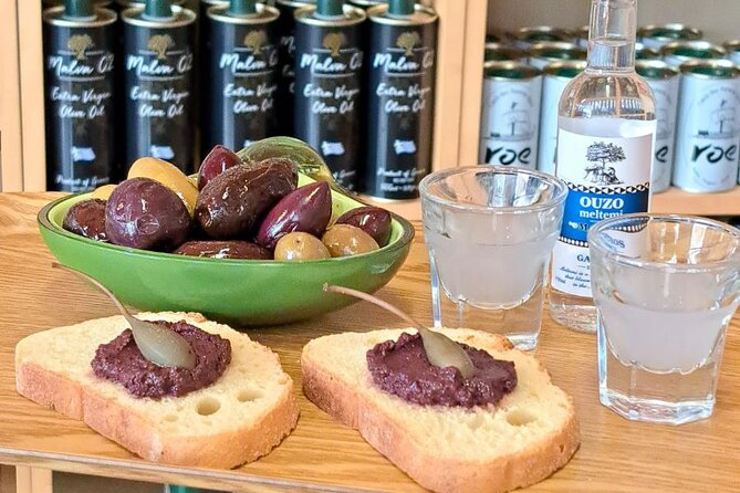 Greek Olives and Olive Oil Tasting in Athens - What you actually taste: olives, extra virgin oil, raw honey, and mastic