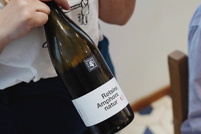 Greek Retsina: Time, Pine, Wine - Pitys Ritinitis: split pea purée with smoked mackerel