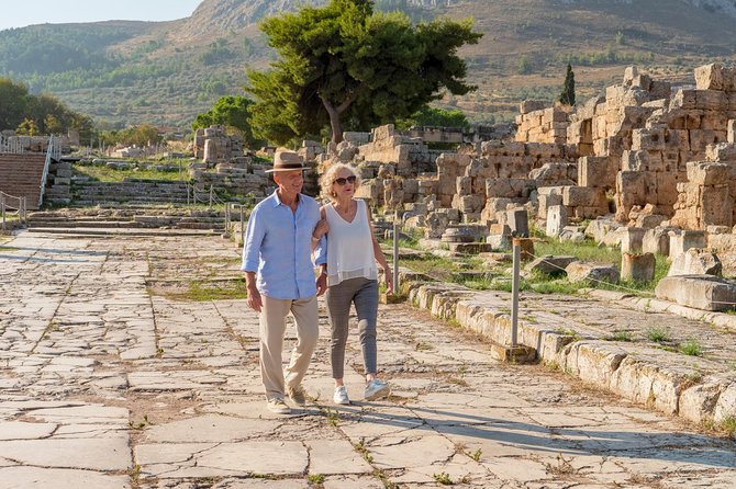 PELOPONNESE HIGHLIGHTS PRIVATE: Corinth Mycenae Nafplio Epidaurus - Corinth Canal and Ancient Corinth: The Shock of the Modern Cut, Then the Roman Streets