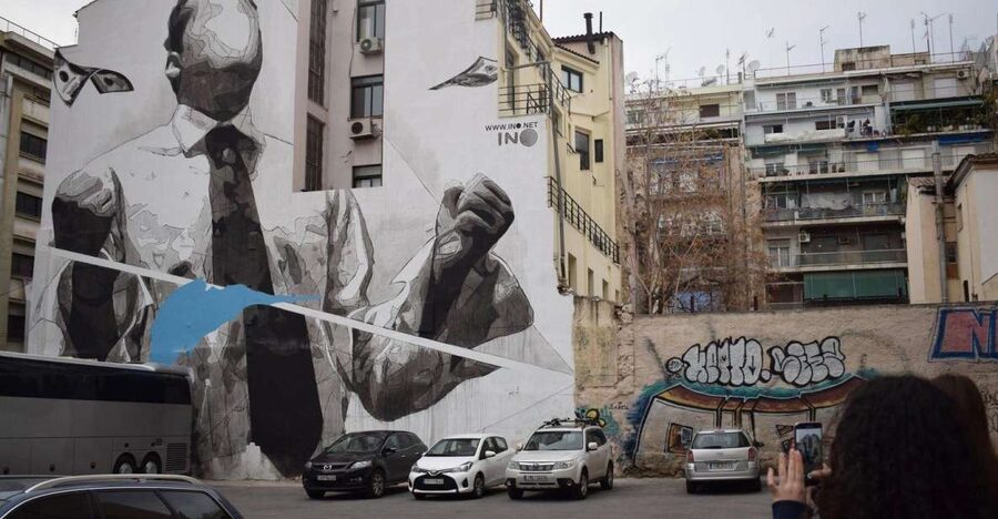 Private Athens Street Art & Culture Tour - The artists: INO, Sonke, and the color-forward work you’ll remember