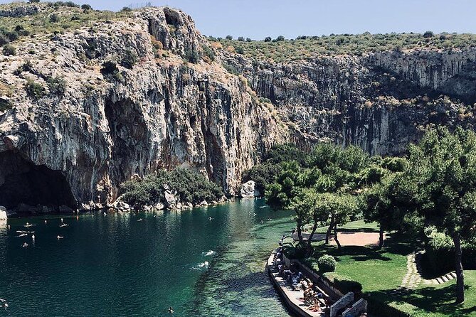 Temple of Poseidon sunset @ Cape Sounio (And dinner time) - Stop 2: Lake Vouliagmeni warm-water break with free admission