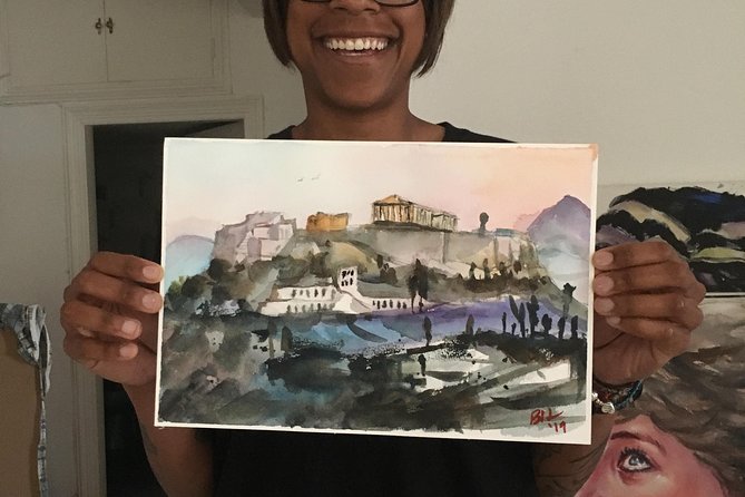 workshop for painting acropolis/landscape with local artist - Watercolor Greek Scenery in a Local Studio, Not a Tourist Trap