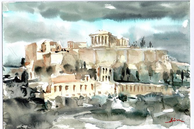 workshop for painting acropolis/landscape with local artist - What You Really Get for $78.72 in Athens