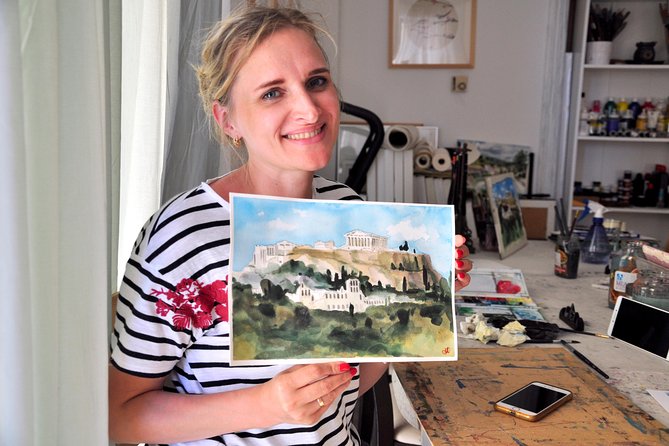 workshop for painting acropolis/landscape with local artist - Meet Ioanna: Professional Painter, Clear Teaching